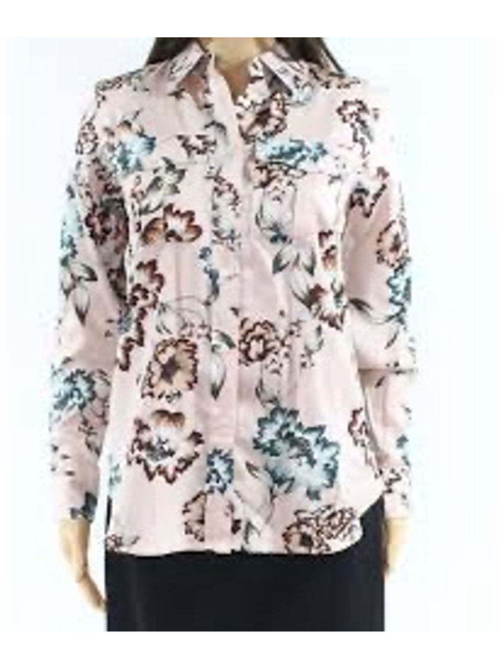 Lauren Ralph Lauren Pink Multi Courtenay Floral Cotton Button-Down Shirt Size M